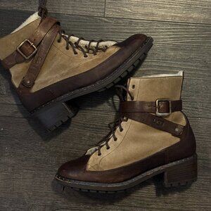 Ugg Sassari Leather & Suede Combat Boots womens size 8.5